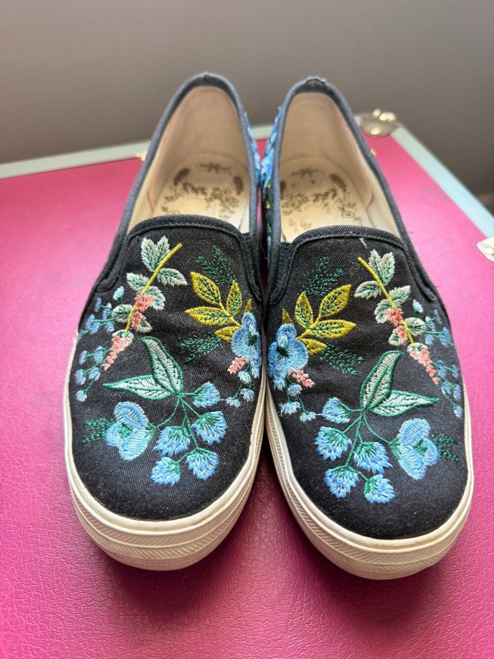 Keds X  Rifle Paper Co Women Floral Platform Slip On Sneakers Sz 7.5 Whimsigoth